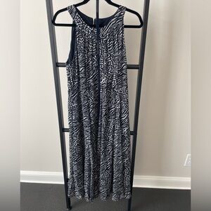 Tommy Hilfiger Navy and White Patterned Dress